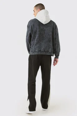 boohooMAN Oversized Boxy Acid Wash Hoodie With Contrast Hood | UK| Hoodies & Sweatshirts
