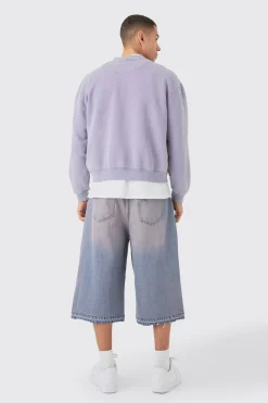 boohooMAN Oversized Boxy Acid Wash Jersey Bomber Jacket | UK| Coats & Jackets