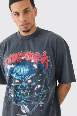Oversized Boxy Acid Wash Heavyweight T-shirt | UK^boohooMAN Outlet