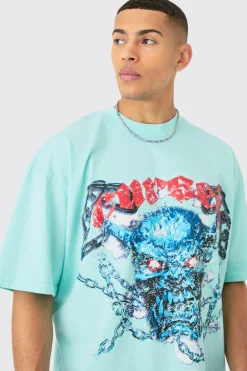 Oversized Boxy Acid Wash Heavyweight T-shirt | UK^boohooMAN Sale