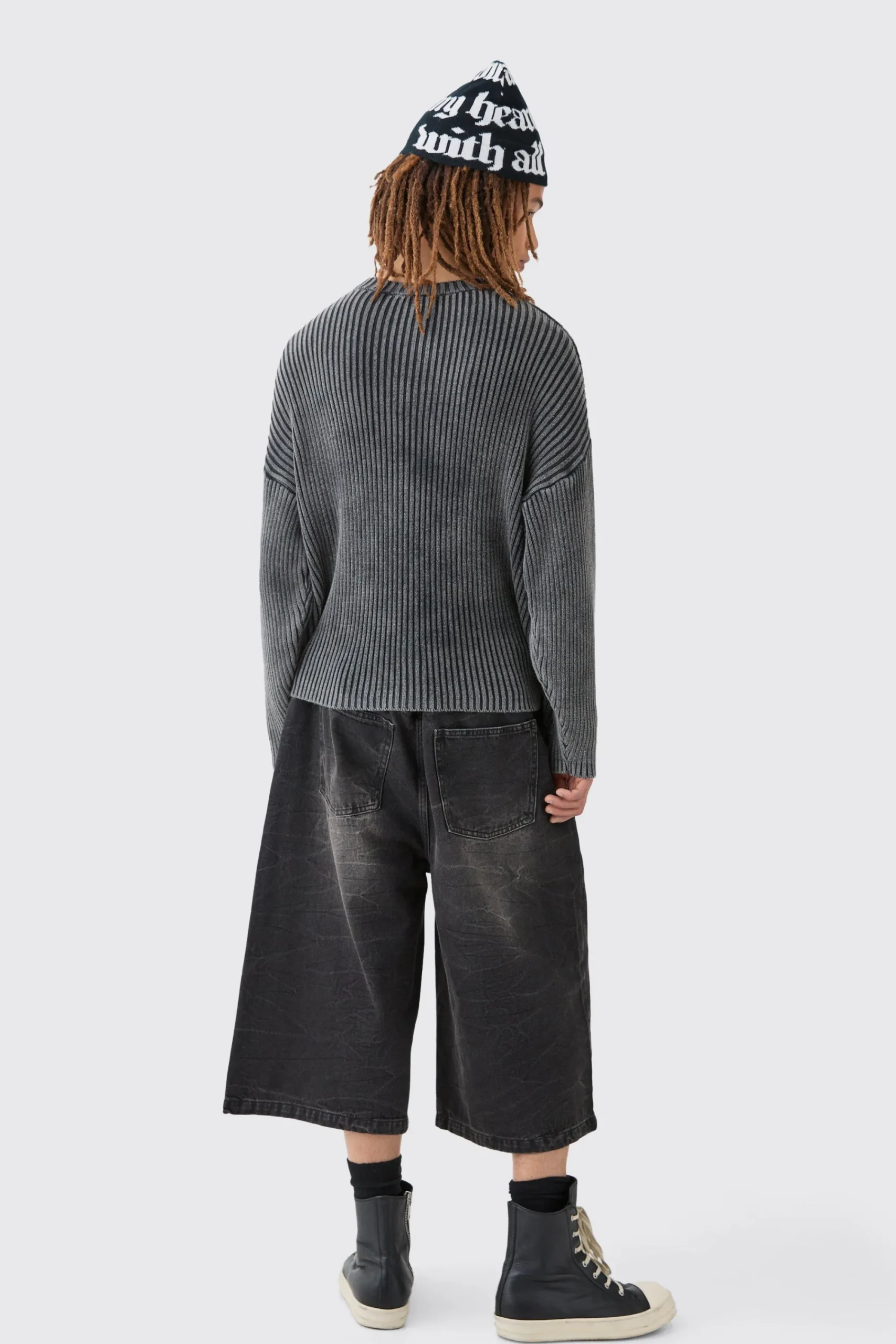 boohooMAN Oversized Boxy Acid Wash Jumper In | UK| Knitwear