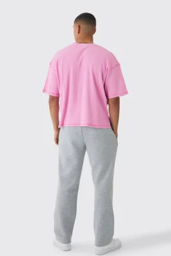 Oversized Boxy Acid Wash Ribbed Slogan T-shirt | UK^boohooMAN New