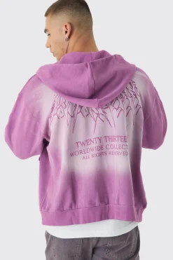 boohooMAN Oversized Boxy Acid Wash Studded Applique Hoodie | UK| Hoodies & Sweatshirts