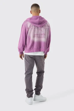 boohooMAN Oversized Boxy Acid Wash Studded Applique Hoodie | UK| Hoodies & Sweatshirts