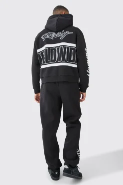 boohooMAN Oversized Boxy Applique Moto Hoodie | UK| Hoodies & Sweatshirts