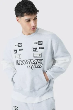 boohooMAN Oversized Boxy Applique Moto Sweatshirt | UK| Hoodies & Sweatshirts