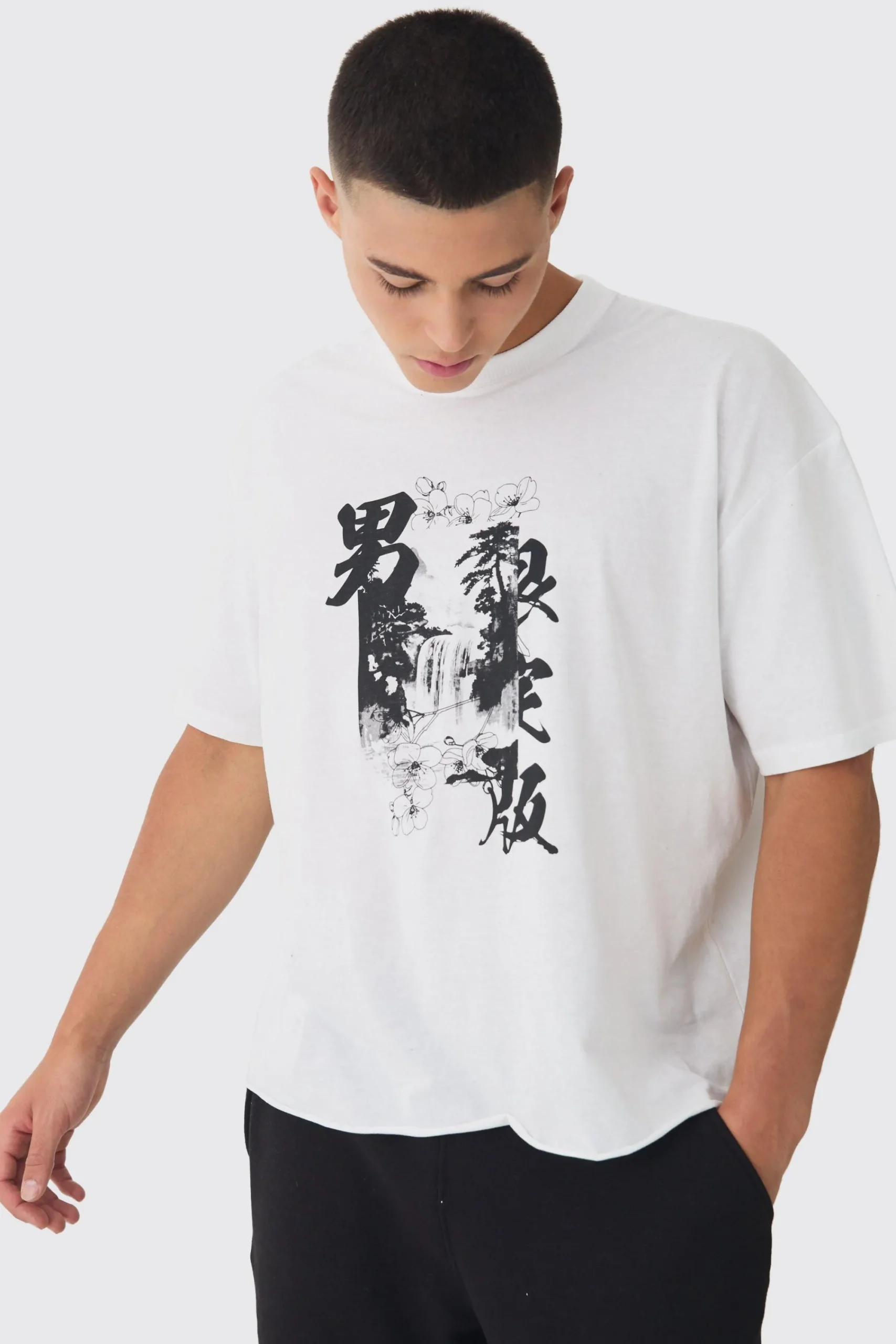 Oversized Boxy Back Printed T-Shirt | UK^boohooMAN Discount