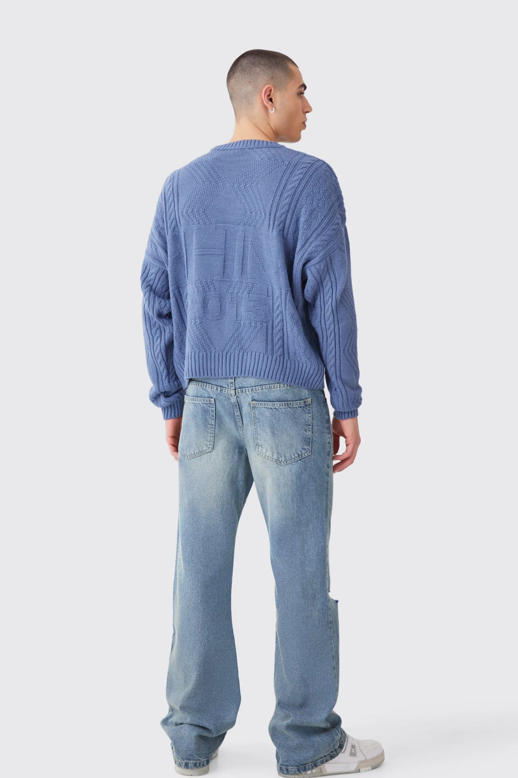 boohooMAN Oversized Boxy Bhm Cable Knit Jumper | UK| Knitwear