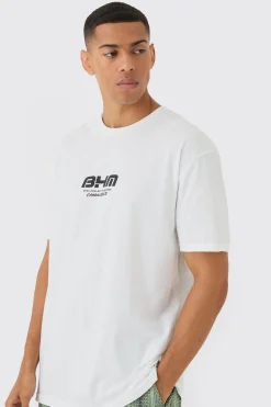 Oversized Boxy BHM Dove Back Print T-Shirt | UK^boohooMAN Online