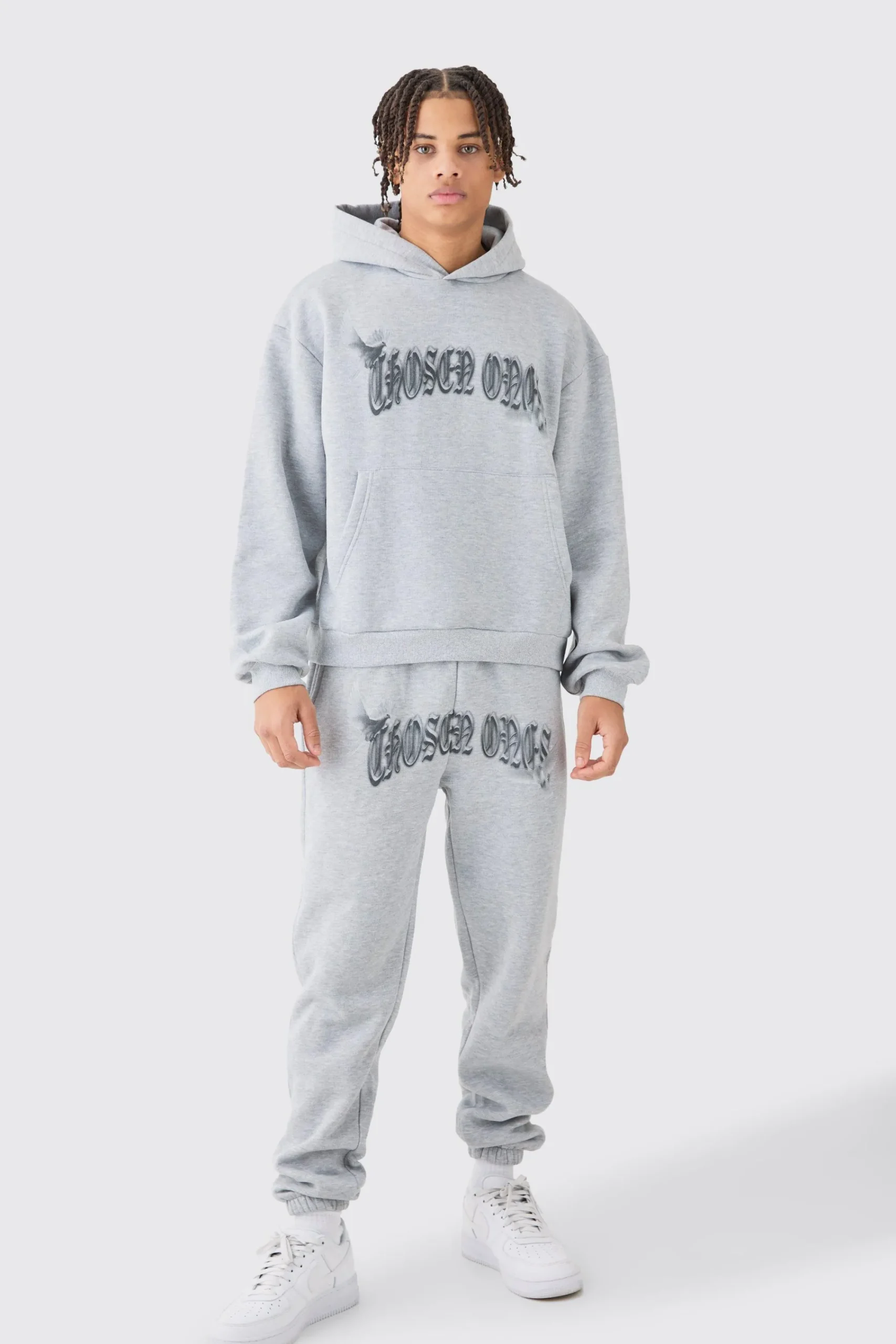 boohooMAN Oversized Boxy Bird Graphic Hooded Tracksuit | UK| Tracksuits