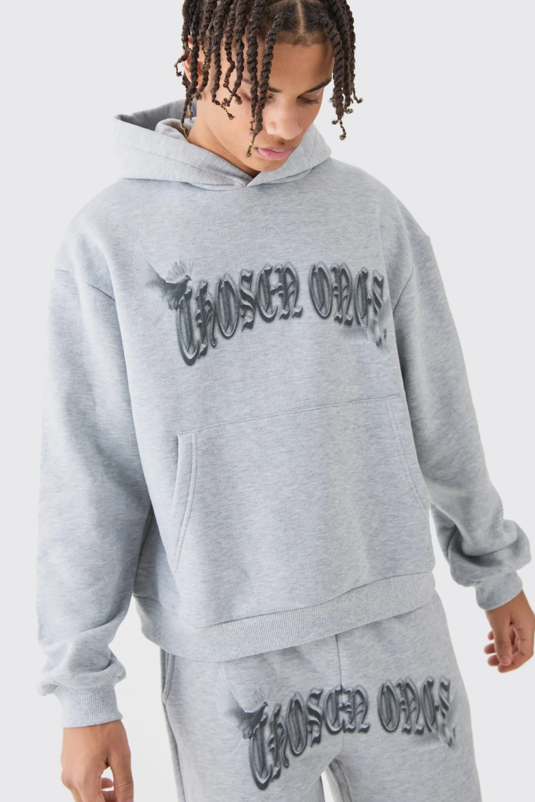 boohooMAN Oversized Boxy Bird Graphic Hooded Tracksuit | UK| Tracksuits