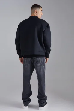 boohooMAN Oversized Boxy Bonded Scuba Bomber Jacket | UK| Coats & Jackets