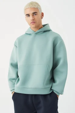 boohooMAN Oversized Boxy Bonded Scuba Hoodie | UK| Hoodies & Sweatshirts