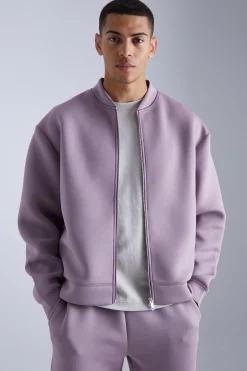 boohooMAN Oversized Boxy Bonded Scuba Bomber Set | UK| Tracksuits