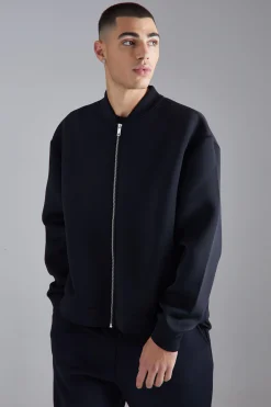 boohooMAN Oversized Boxy Bonded Scuba Bomber Set | UK| Tracksuits