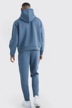 boohooMAN Oversized Boxy Bonded Scuba Hooded Tracksuit | UK| Tracksuits