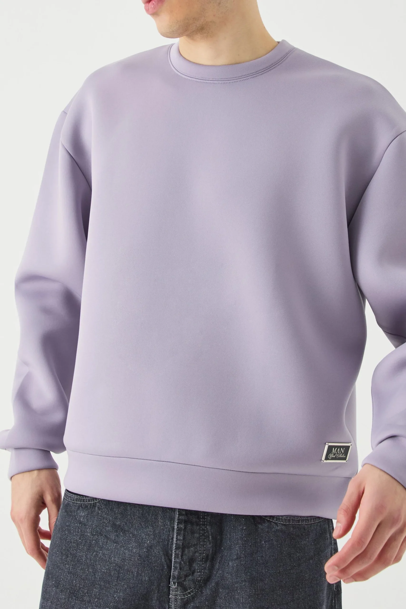 boohooMAN Oversized Boxy Bonded Scuba Sweatshirt | UK| Hoodies & Sweatshirts