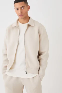 boohooMAN Oversized Boxy Bonded Scuba Harrington Set | UK| Tracksuits