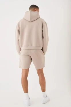boohooMAN Oversized Boxy Bonded Scuba Hooded Short Tracksuit | UK| Tracksuits