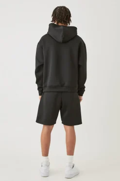 boohooMAN Oversized Boxy Bonded Scuba Hooded Short Tracksuit | UK| Tracksuits