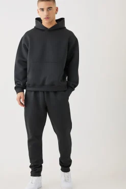 boohooMAN Oversized Boxy Bonded Scuba Hooded Tracksuit | UK| Tracksuits
