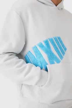 boohooMAN Oversized Boxy Borg Applique Hoodie | UK| Hoodies & Sweatshirts