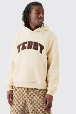 boohooMAN Oversized Boxy Borg Applique Hoodie | UK| Hoodies & Sweatshirts