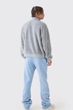 boohooMAN Oversized Boxy Borg Funnel Neck Sweatshirt | UK| Hoodies & Sweatshirts