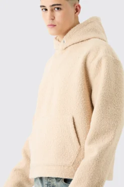 boohooMAN Oversized Boxy Boucle Borg Hoodie | UK| Hoodies & Sweatshirts