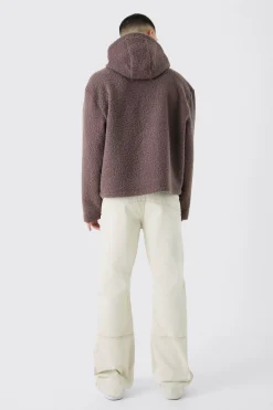 boohooMAN Oversized Boxy Boucle Borg Hoodie | UK| Hoodies & Sweatshirts