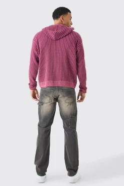 boohooMAN Oversized Boxy Branded Knitted Hoodie | UK| Knitwear