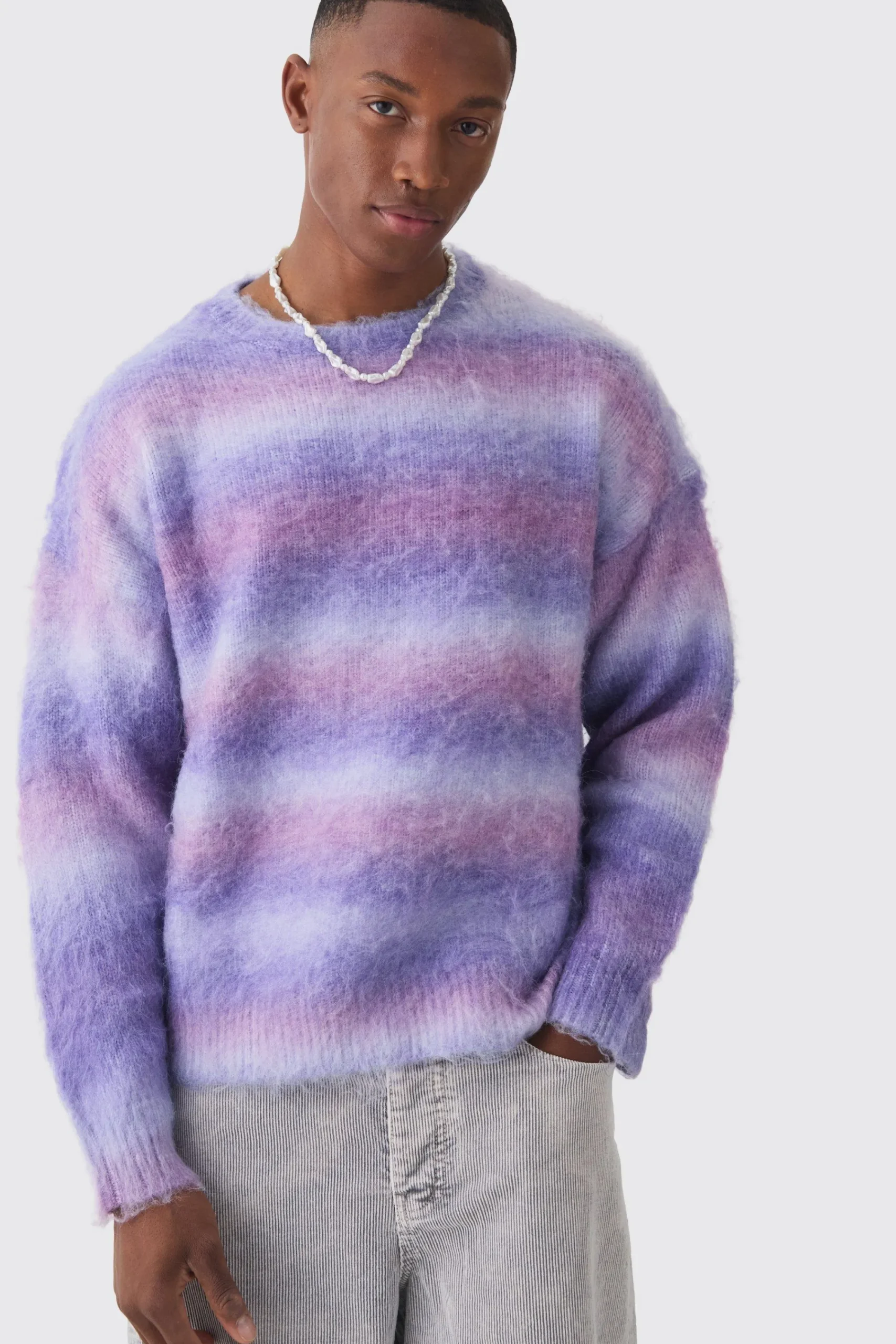 boohooMAN Oversized Boxy Brushed Stripe Knitted Jumper | UK| Knitwear