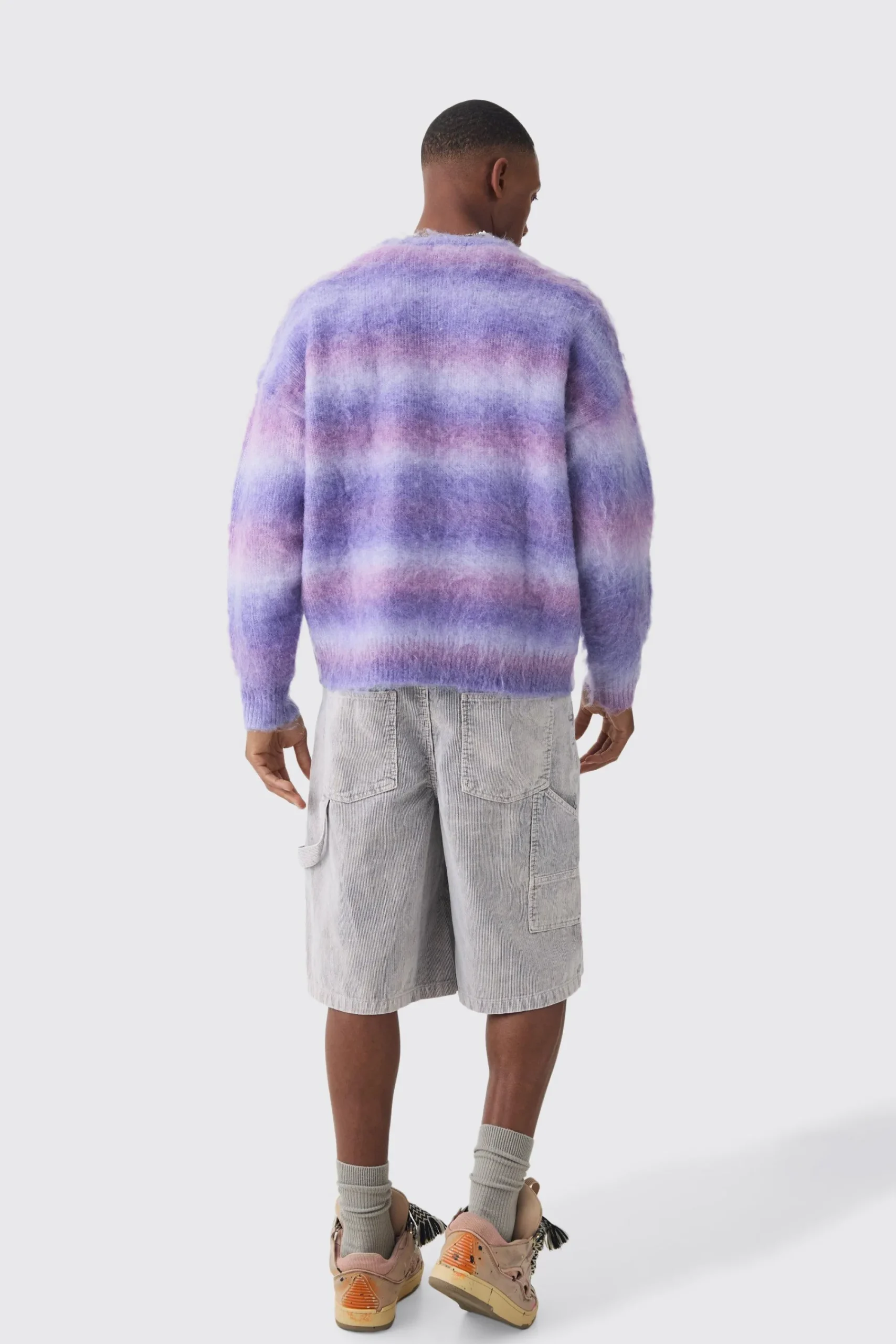 boohooMAN Oversized Boxy Brushed Stripe Knitted Jumper | UK| Knitwear