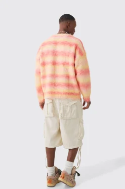 boohooMAN Oversized Boxy Brushed Stripe Knitted Jumper | UK| Knitwear