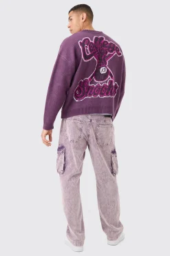 boohooMAN Oversized Boxy Brushed Varsity Knit Cardigan | UK| Knitwear