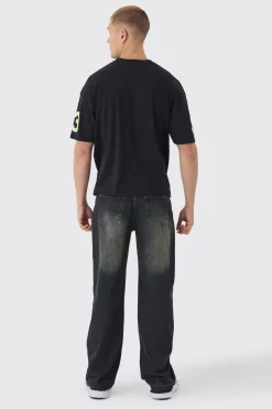 Oversized Boxy Butterfly Skull Print T-Shirt | UK^boohooMAN Hot