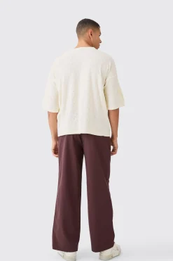 Oversized Boxy Cable Knitted T-shirt | UK^boohooMAN Clearance