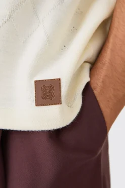 Oversized Boxy Cable Knitted T-shirt | UK^boohooMAN Clearance