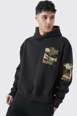 boohooMAN Oversized Boxy Camo Pocket Hoodie | UK| Hoodies & Sweatshirts