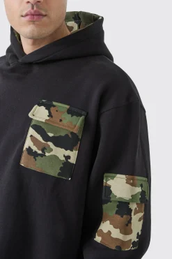boohooMAN Oversized Boxy Camo Pocket Hoodie | UK| Hoodies & Sweatshirts