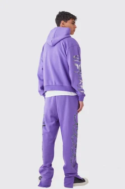 boohooMAN Oversized Boxy Chain Graphic Hooded Tracksuit | UK| Tracksuits