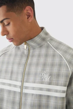 boohooMAN Oversized Boxy Checked Funnel Neck Set | UK| Sets & Co-Ords