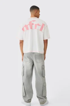 Oversized Boxy Contrast Stitch OFCL T-Shirt | UK^boohooMAN Outlet