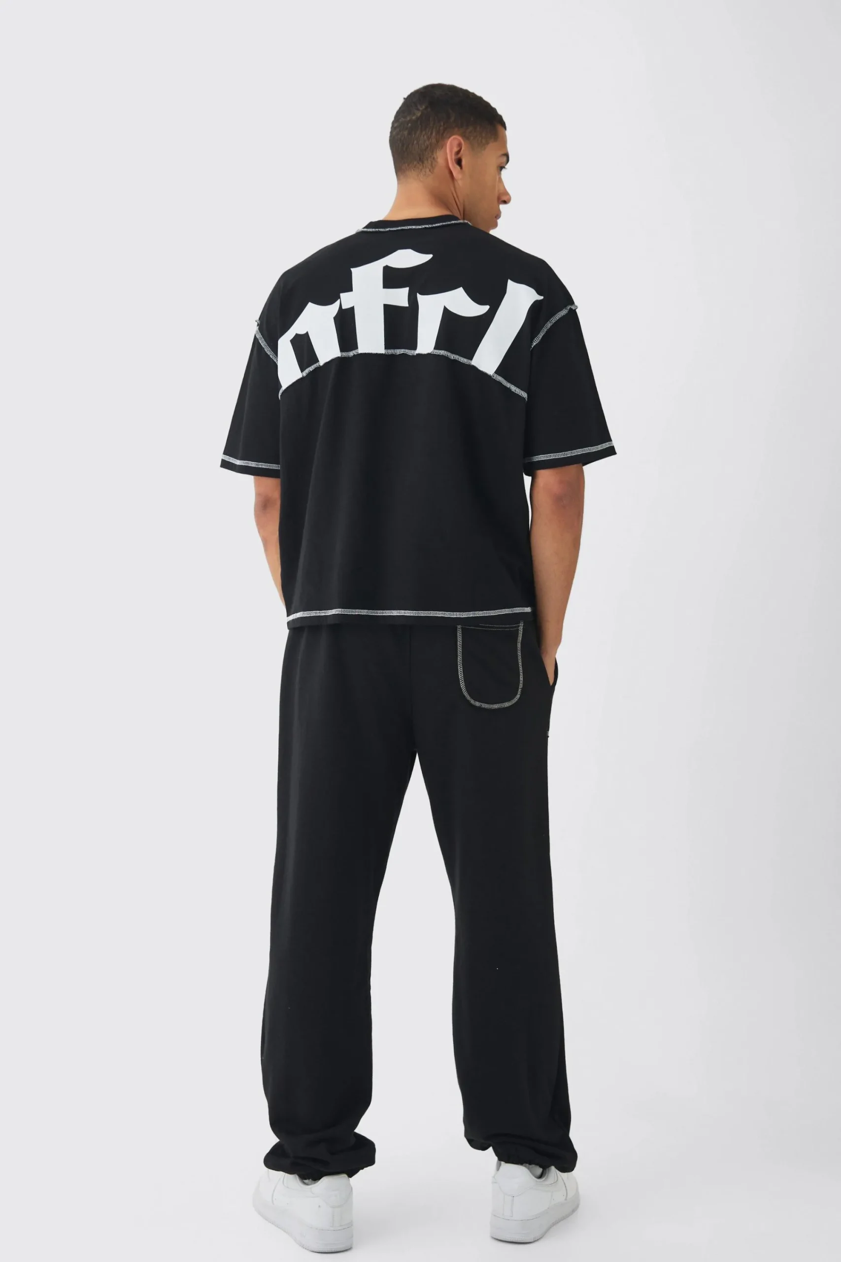 Oversized Boxy Contrast Stitch OFCL T-Shirt | UK^boohooMAN Hot