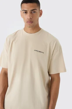 Oversized Boxy Costa Brava Print Wash T-shirt | UK^boohooMAN