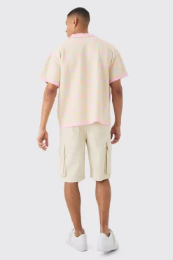 boohooMAN Oversized Boxy Crochet Knit Shirt | UK| Shirts