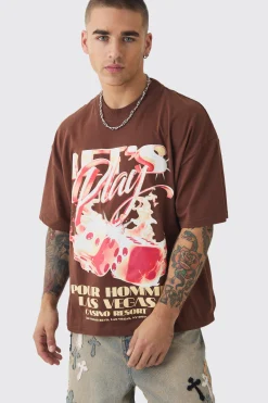 Oversized Boxy Dice Flame Graphic T-shirt | UK^boohooMAN Best