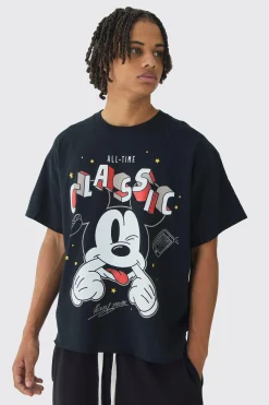 Oversized Boxy Disney Mickey Mouse License T-Shirt | UK^boohooMAN Discount