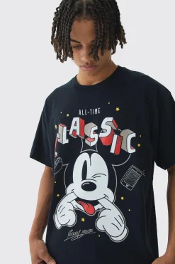 Oversized Boxy Disney Mickey Mouse License T-Shirt | UK^boohooMAN Discount