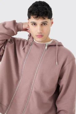 boohooMAN Oversized Boxy Double Zip Through Hoodie | UK| Hoodies & Sweatshirts